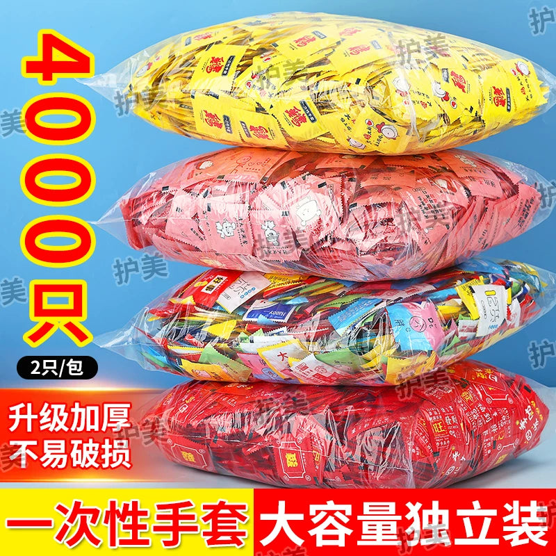 Disposable Individually Wrapped Food Handling Gloves, Double Thickened for Catering, BBQ, and Commercial Use
