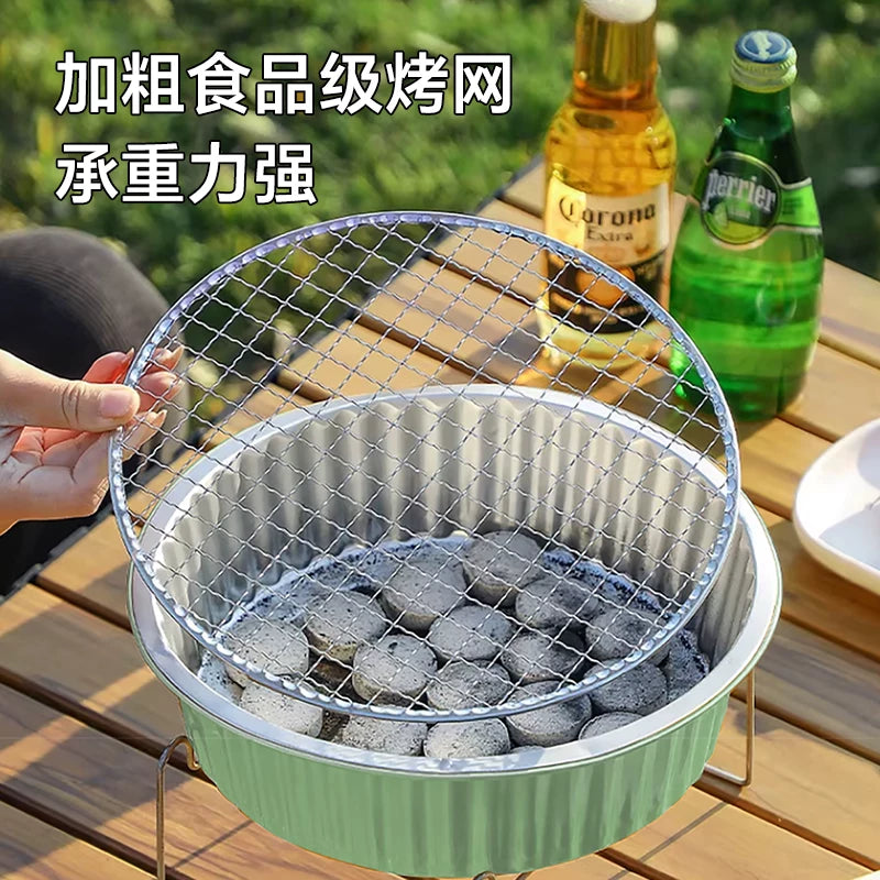 Disposable Charcoal Grill Set for Outdoor Camping and BBQ