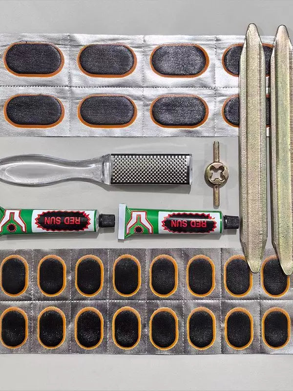 Bicycle Tire Repair Kit, Glue-Free Inner Tube Patches for Bike & Motorcycle Tires