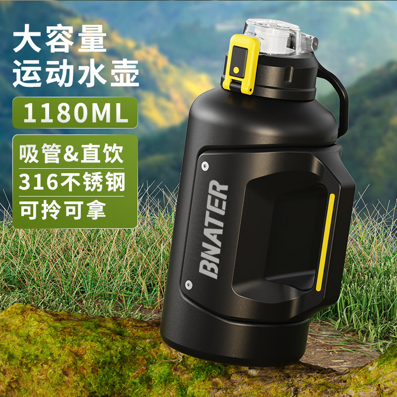 Large Capacity 316 Stainless Steel Insulated Water Bottle with Straw for Sports & Outdoors