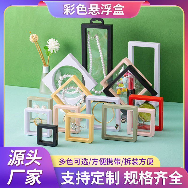 Dual-Color Transparent PE Film Suspension Display Case for Jewelry & Collectibles
