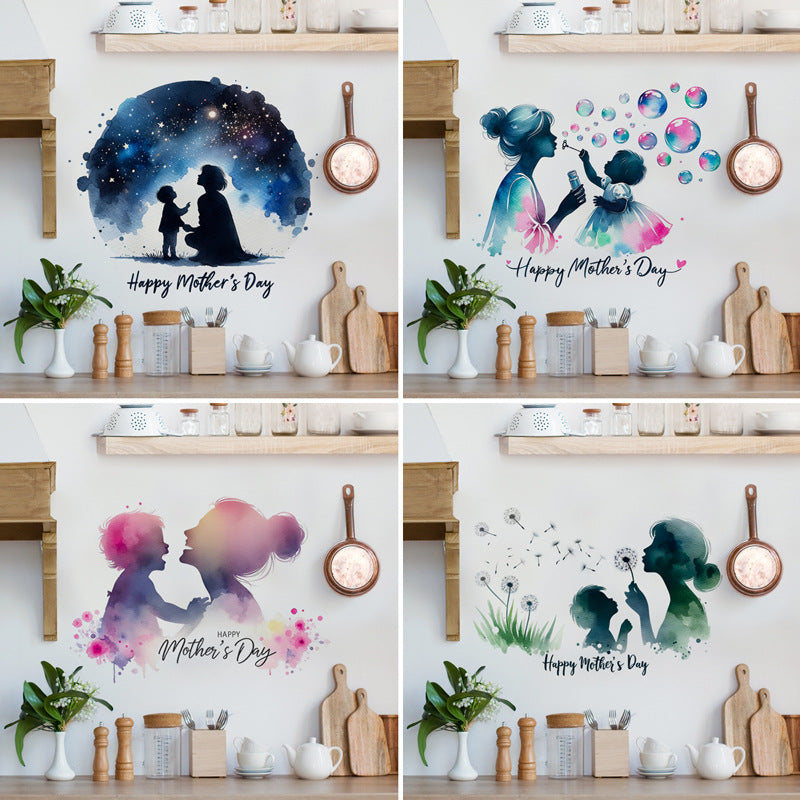 Mother's Day Wall Decal for Shop Window Decoration - "Thankful Mom" Series