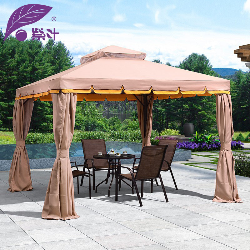 Outdoor Patio Gazebo Canopy Tent with UV Protection and Rain Cover