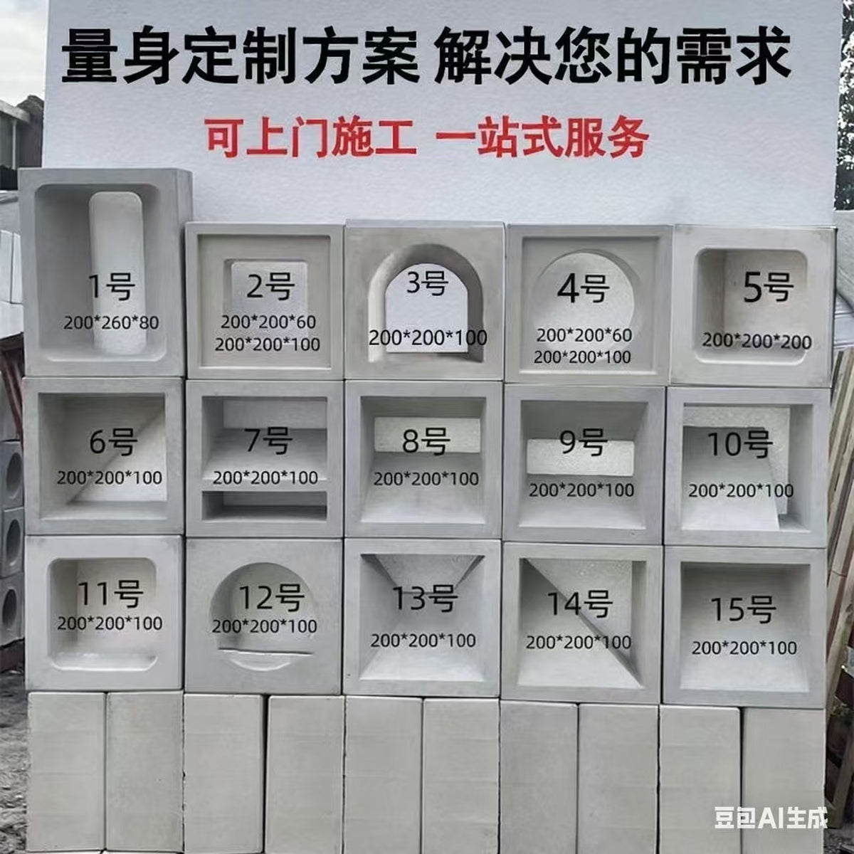 Hollow Cement Foam Ceramic Bricks for Outdoor Partition Walls