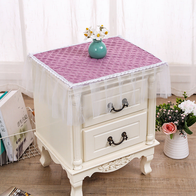 Multi-purpose Lace Dust Cover for Nightstands, Printers, and Microwaves