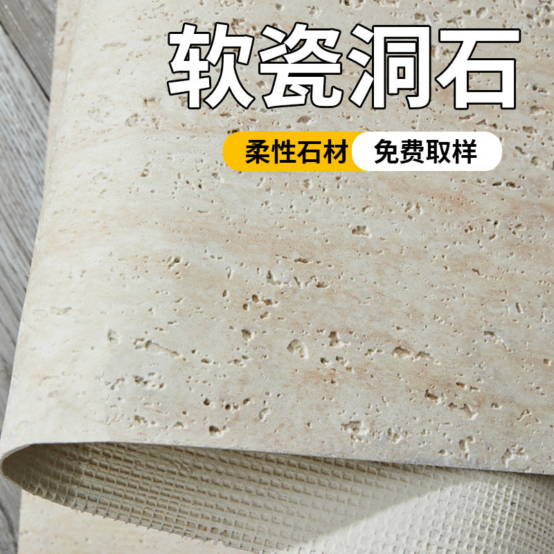 3D Printed Travertine Soft Stone Wall Tiles for Interior and Exterior Decoration