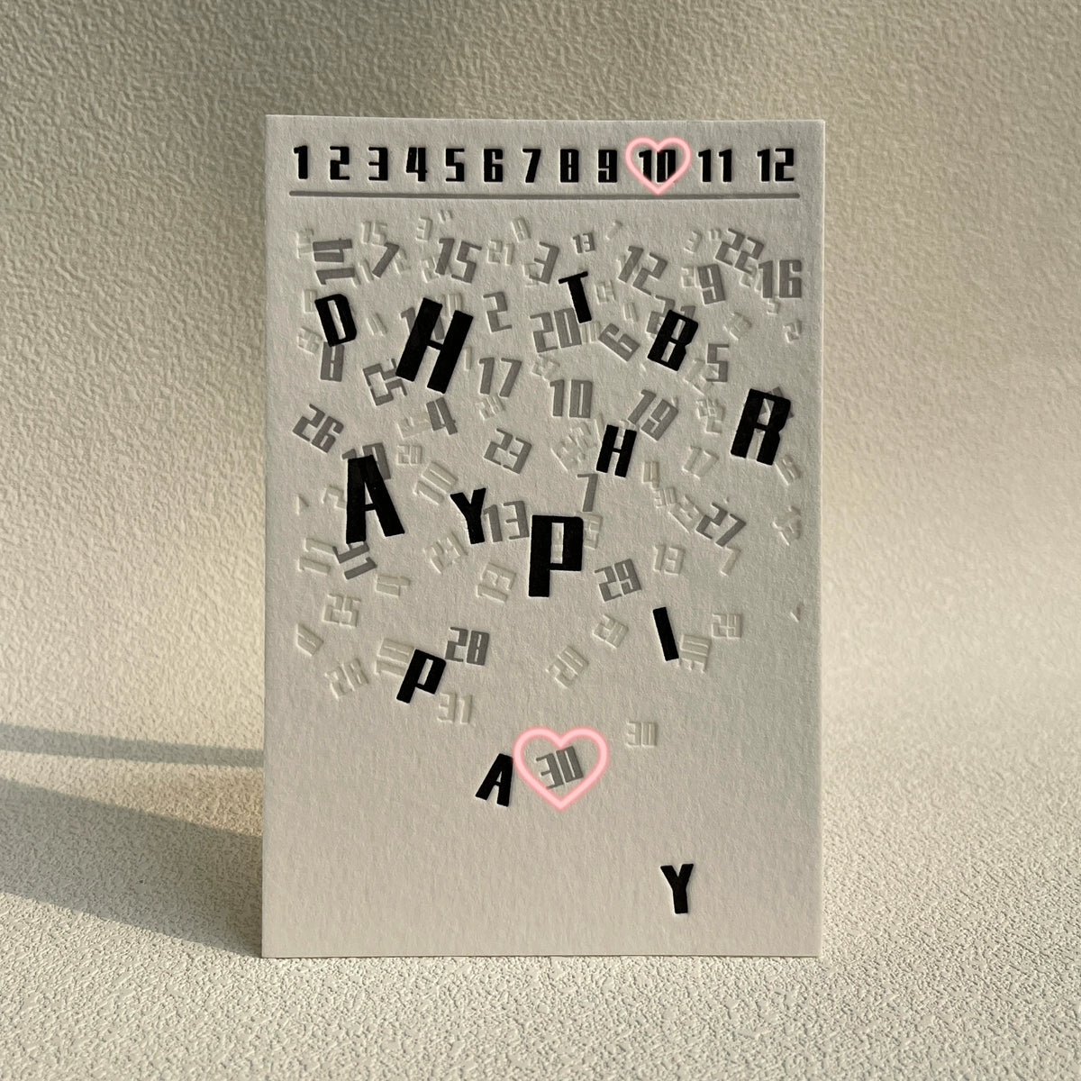 Letterpress Birthday Greeting Card, Handwritten Simple Ins Style Romantic Blessing Card, Gift for Friends, Business