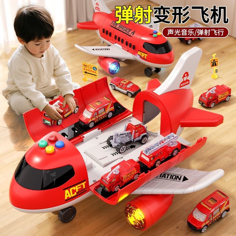 Aircraft Carrier Toy with Ejection Launch and Alloy Cars for Kids