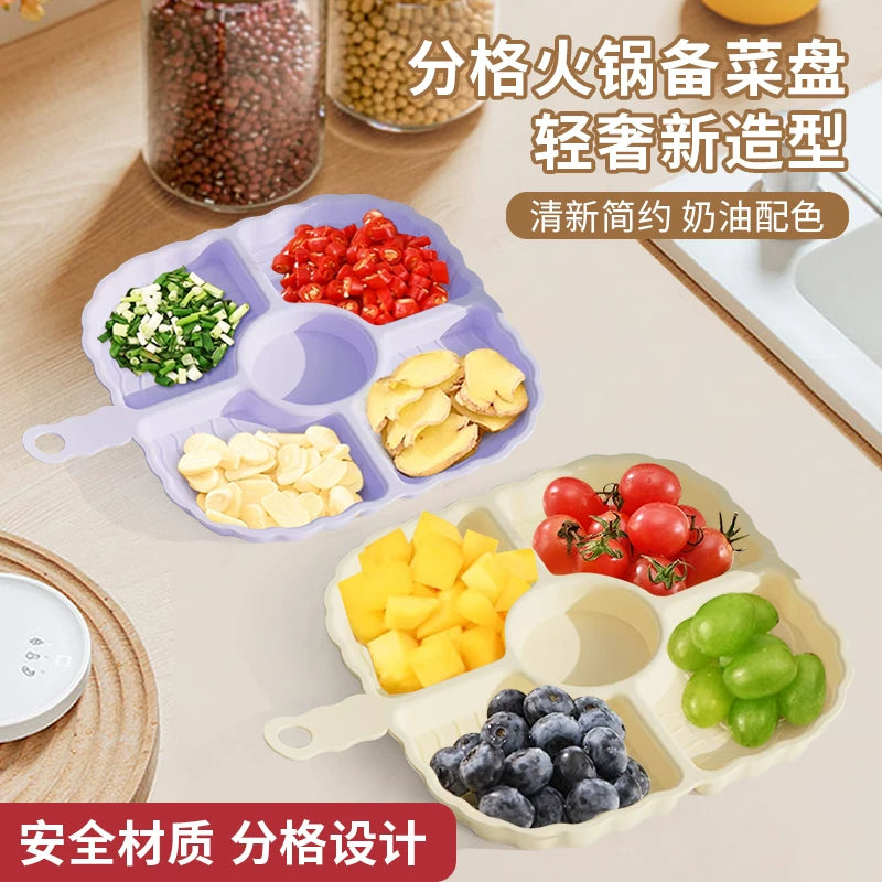 Multi-Compartment Food Prep Tray for Kitchen Organization