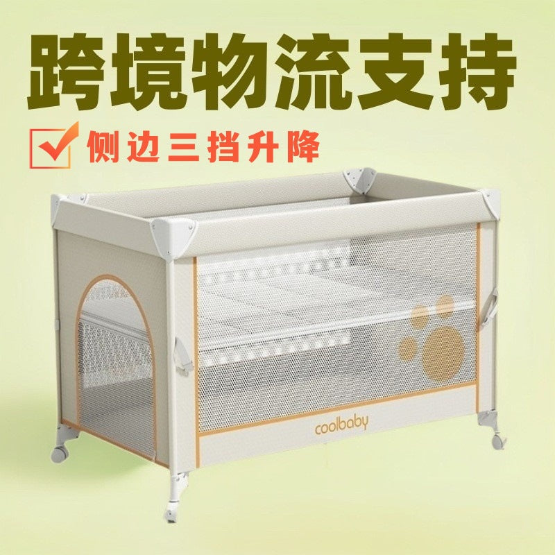 Coolbaby Multifunctional Baby Crib with Wheels, Co-sleeper Bassinet, and Playard