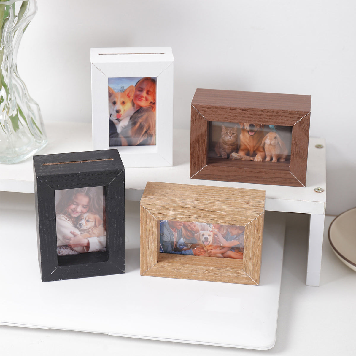 3-Inch Double-Sided Glass Photo Frame for Instant Prints