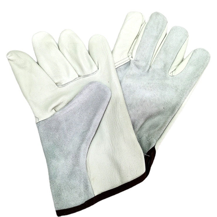 Cowhide Leather Driver Work Gloves with Thumb, 10-inch