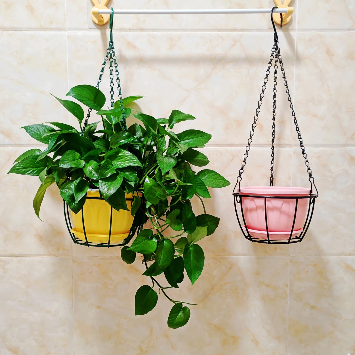 Iron Art Balcony Hanging Planter Basket for Green Plants, Spider Plants, Succulents - Hanging Flower Pot Stand