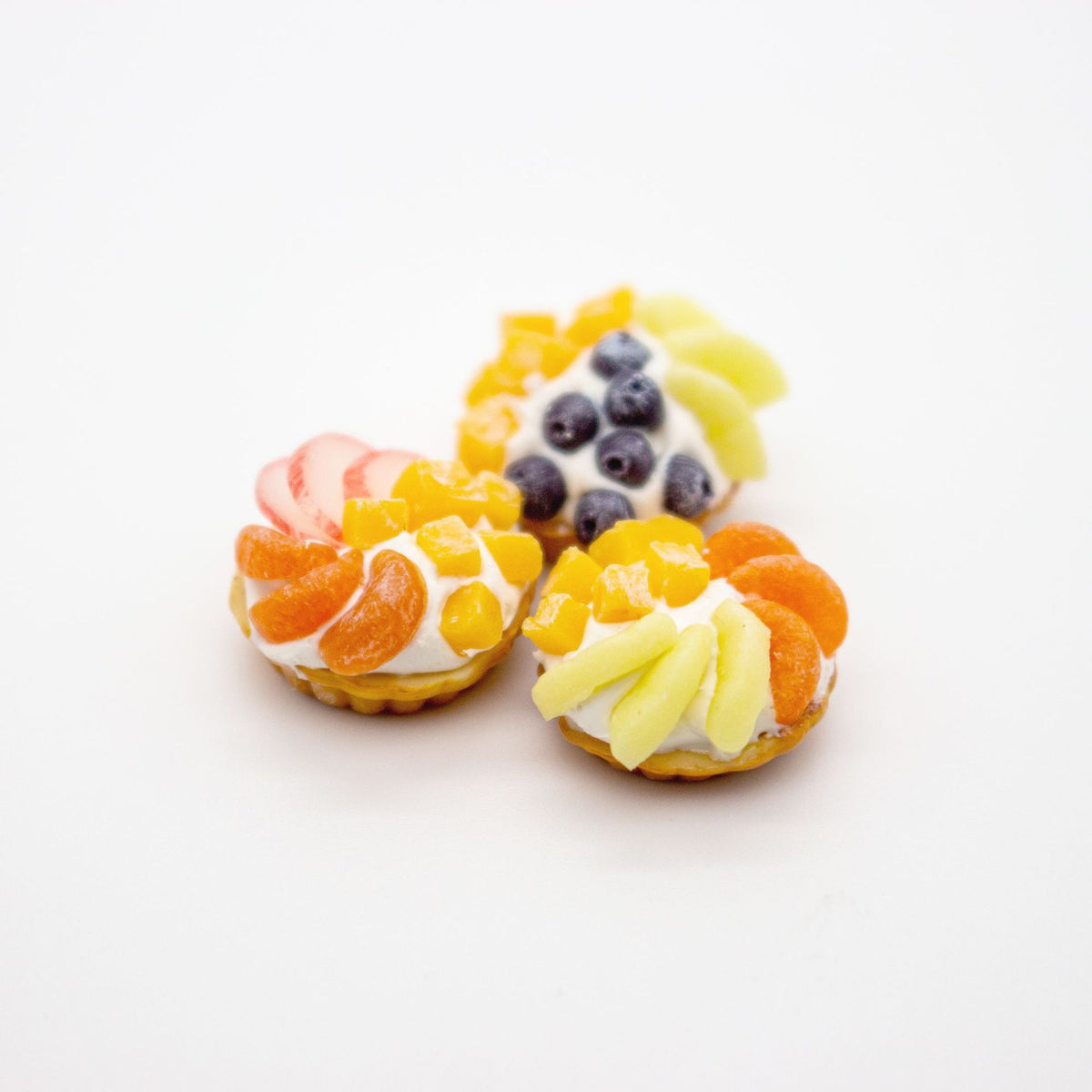 Miniature Dollhouse Food Props Fruit Pie Set for 1:6 and OB11 Dolls
