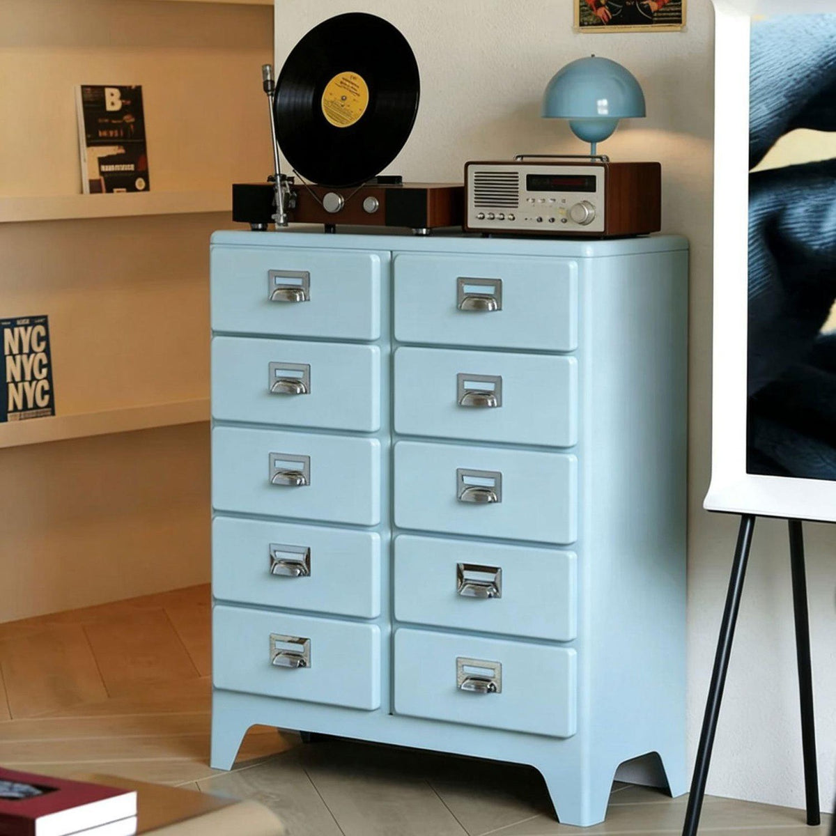 Designer Retro Chest of Drawers for Small Apartments, Multi-functional Storage Cabinet with Drawers