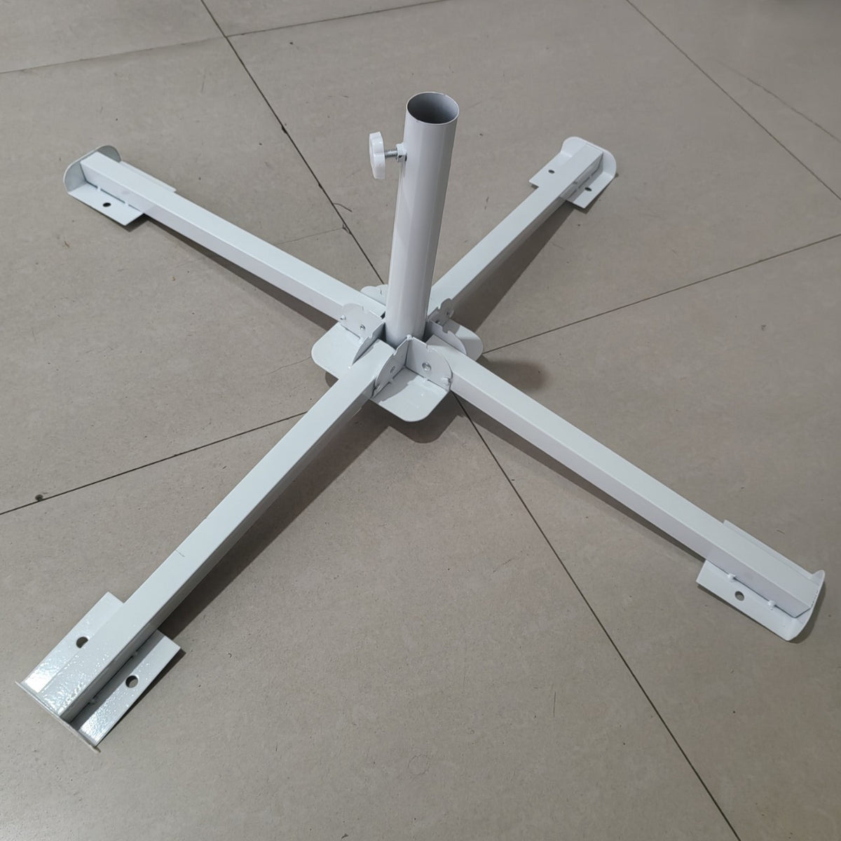 Outdoor Beach Umbrella Base, Foldable Iron Four-Legged Stand for Sunshade & Advertising Umbrellas