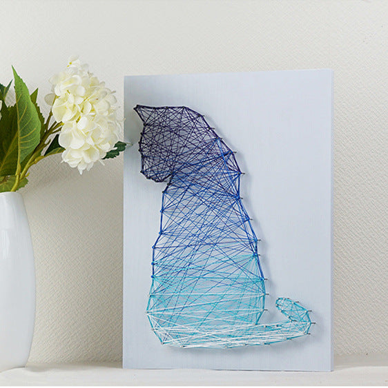 DIY String Art Kit for Kids and Adults, Nordic Style Starry Sky Animal Pattern Nail Winding Craft Set