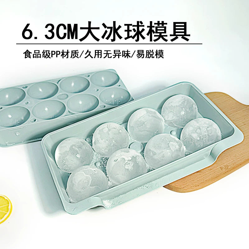 Large Sphere Ice Cube Mold for Whiskey and Cocktails, Food-Grade Plastic Ice Tray