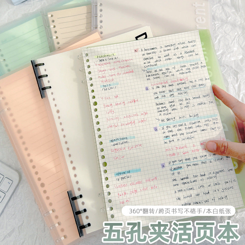 B5 Frosted Loose-Leaf Notebook with Large Capacity for Students