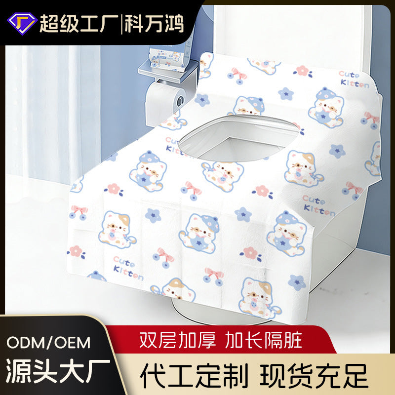 Disposable Toilet Seat Covers Portable Individually Wrapped Printed Extended Widened for Travel