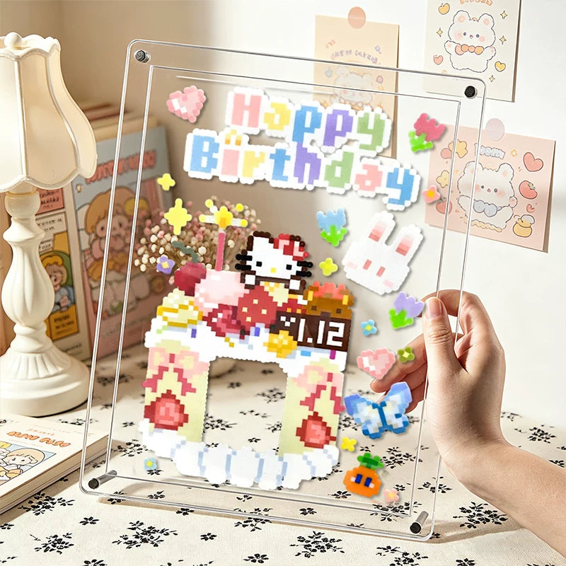 Acrylic Photo Frame for Perler Beads Display, DIY Gift, Transparent Picture Frame