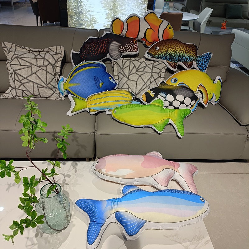 Cartoon Marine Life Tropical Fish Plush Pillow Toy for Kids