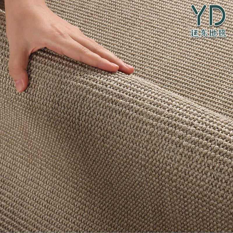 Sisal Area Rug for Living Room Bedroom Hotel Office, Japanese Wabi-Sabi Style Solid Color