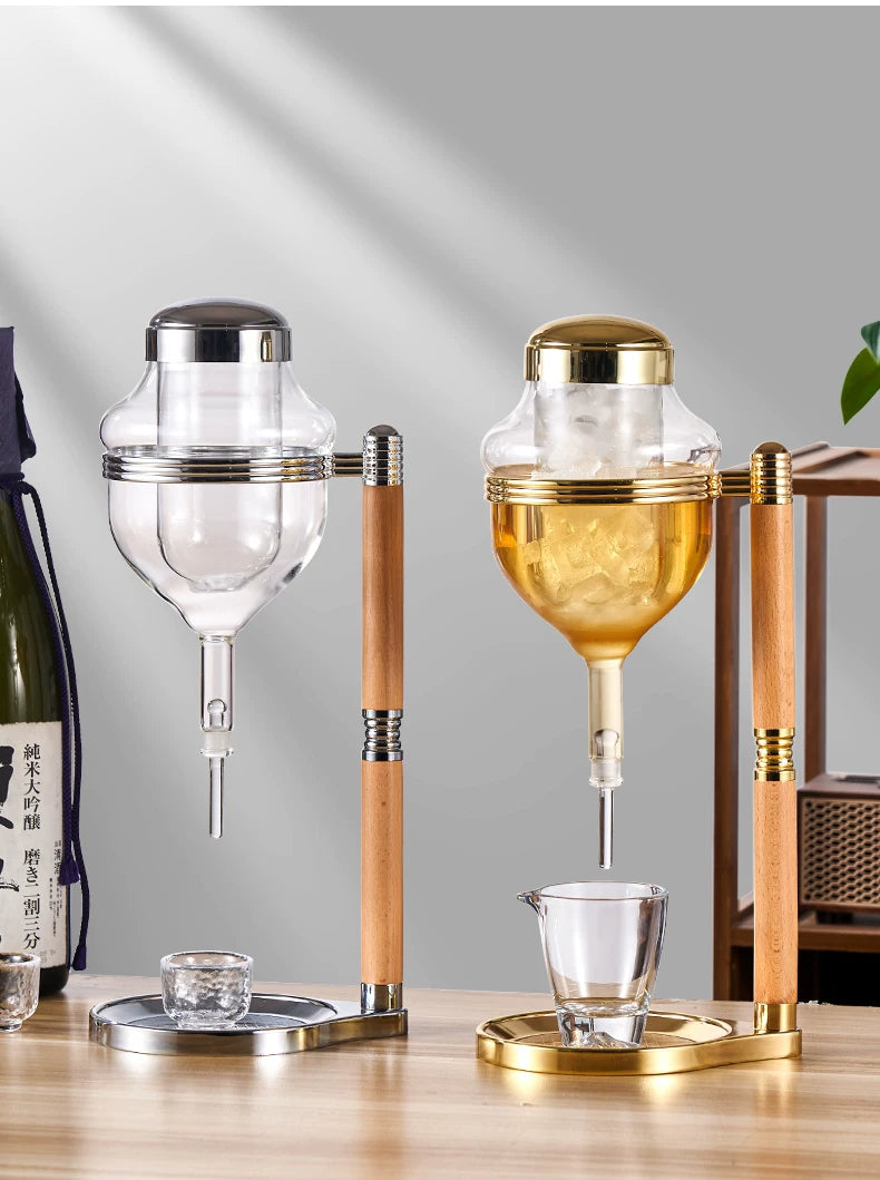 Japanese Style Sake Warmer and Chiller Set with Ice Drip Design