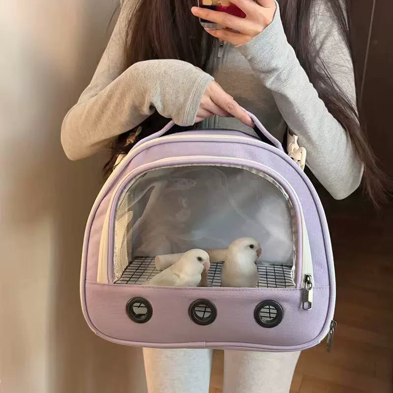 Portable Parrot Carrier Bag with Winter Warm Nest for Outdoor Travel