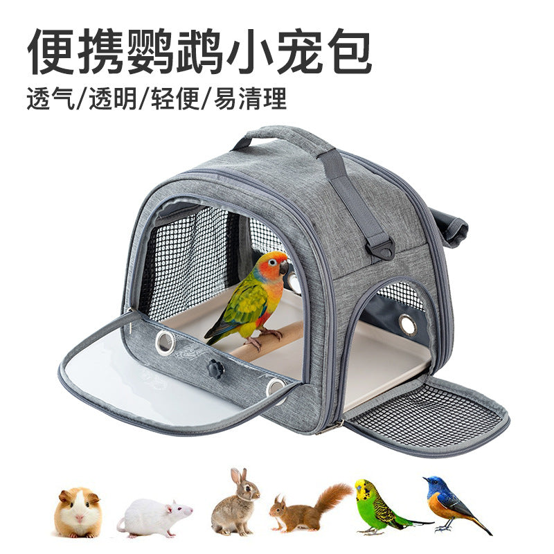 Portable Parrot Carrier Bag for Outdoor Travel - Breathable Bird Cage for Cockatiels, Parakeets, and Small Sun Conures