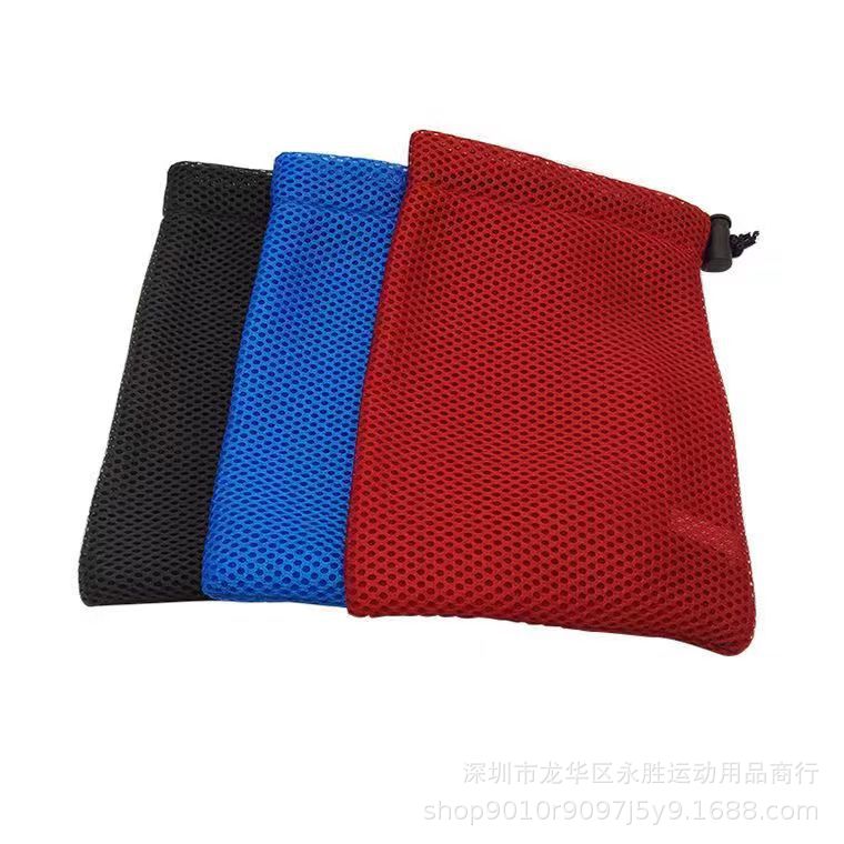 Drawstring Mesh Golf Ball Pouch Portable Polyester Storage Bag