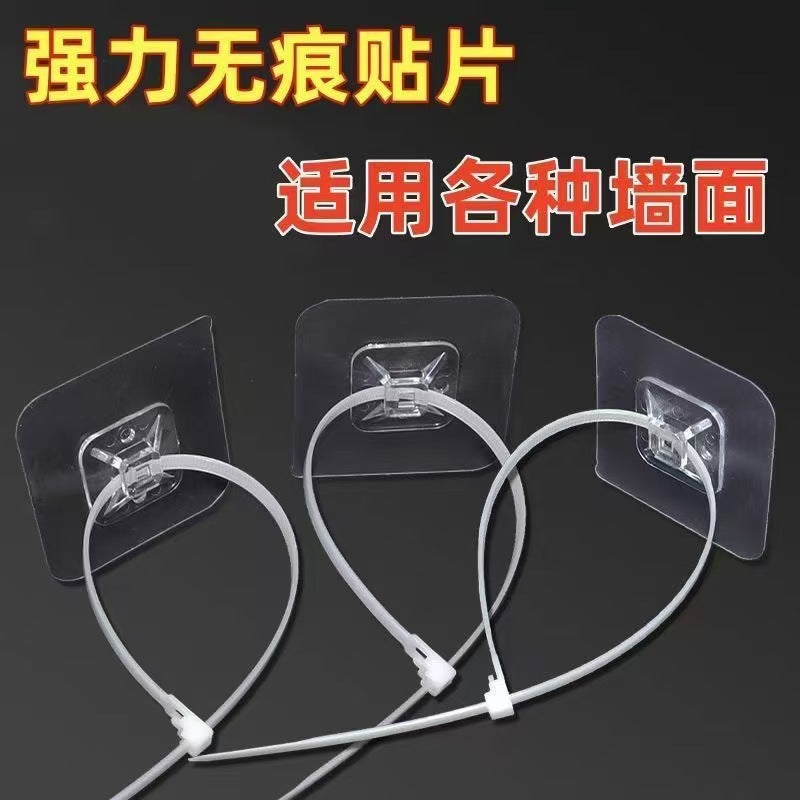 No-Drill Cable Tie Mounts and Anti-Tip Furniture Straps with Adhesive Hooks