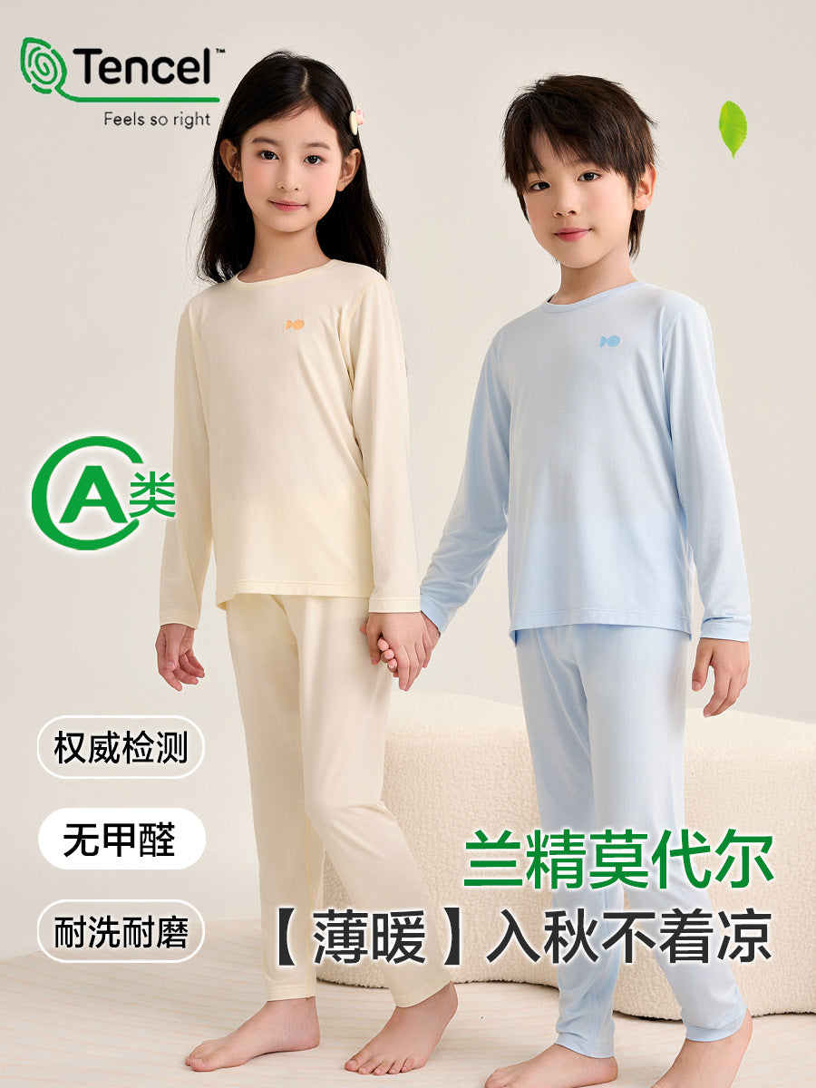 Lenzing Modal Kids' Pajama Set, Thin Breathable Loungewear for Boys and Girls