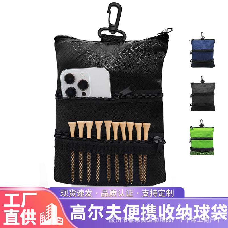 Portable Golf Ball & Tee Pouch - Lightweight Multifunctional Storage Bag for Golf Accessories