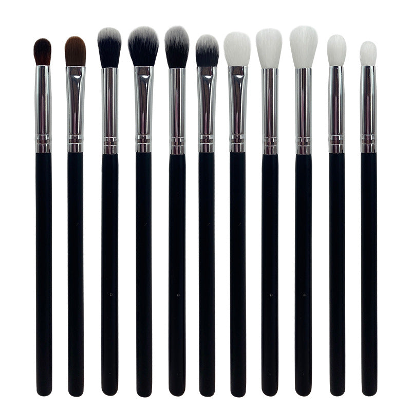 11-Piece Soft Fiber Eyeshadow Brush Set - Multifunctional Eye Makeup Tools