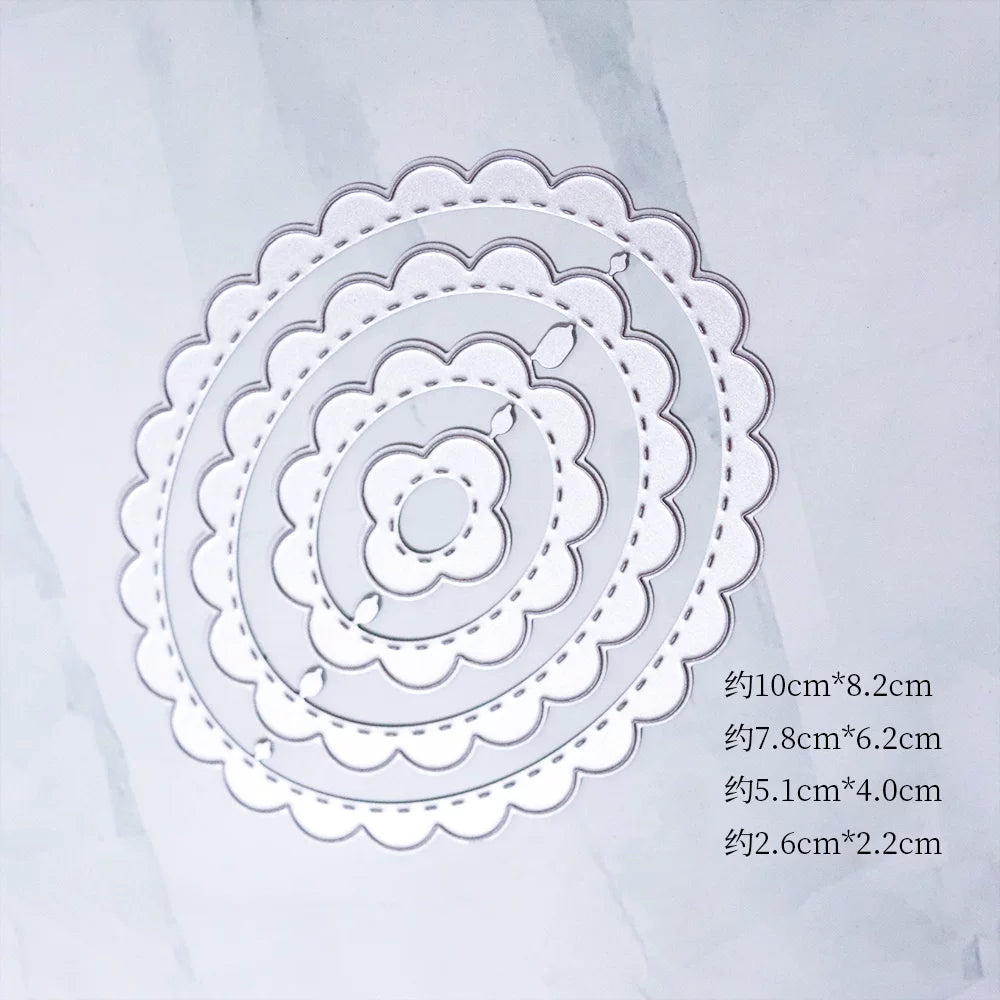 Lace Oval Carbon Steel Embossing Die for DIY Cards and Paper Crafts