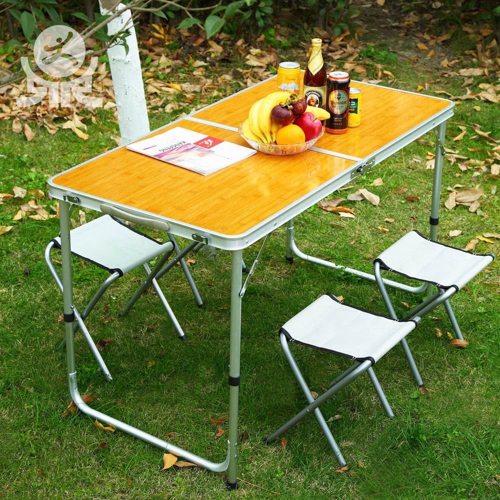 Portable Folding Aluminum Alloy Camping Table and Chairs Set for Outdoor BBQ, Picnic, and Camping, Foldable Table Set