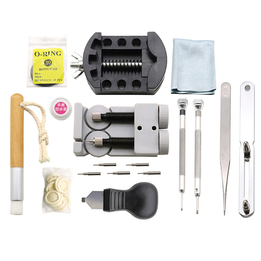 26-Piece Watch Repair Tool Kit for Battery Replacement, Band Adjustment, and Case Opening