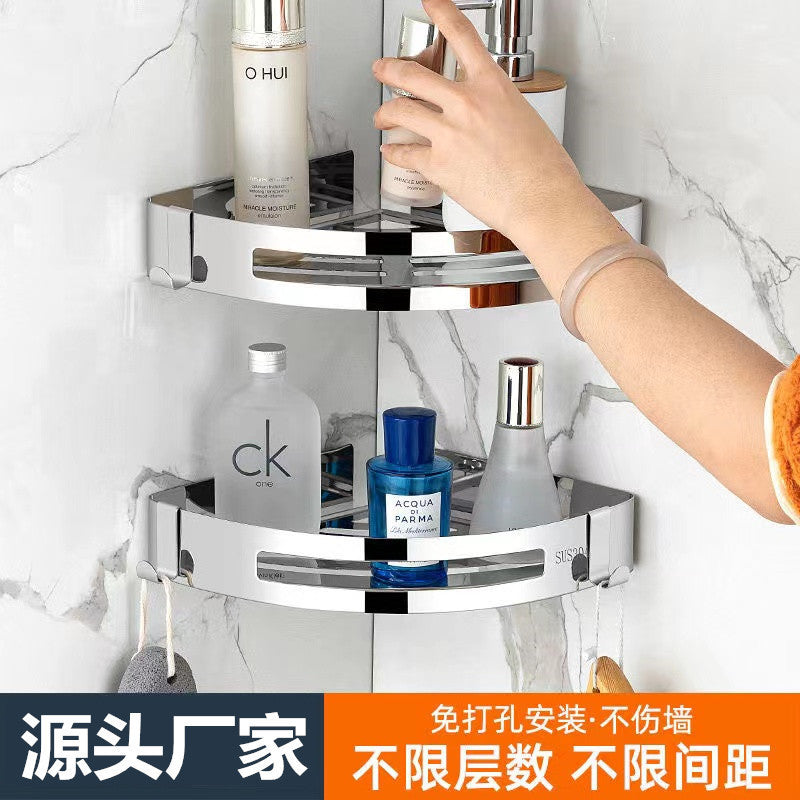 No-Drill 304 Stainless Steel Corner Shower Caddy for Bathroom and Kitchen