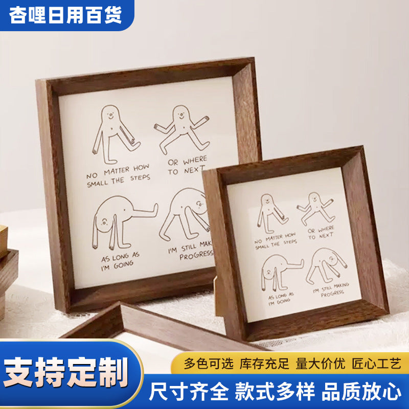 Mini Square Wooden Photo Frame for Desktop Display