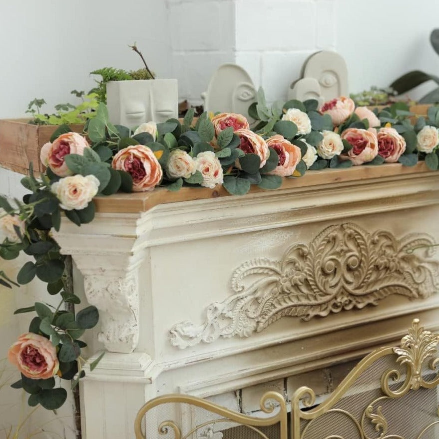 Artificial Eucalyptus Peony Rose Garland for Wedding Arch & Wall Decor