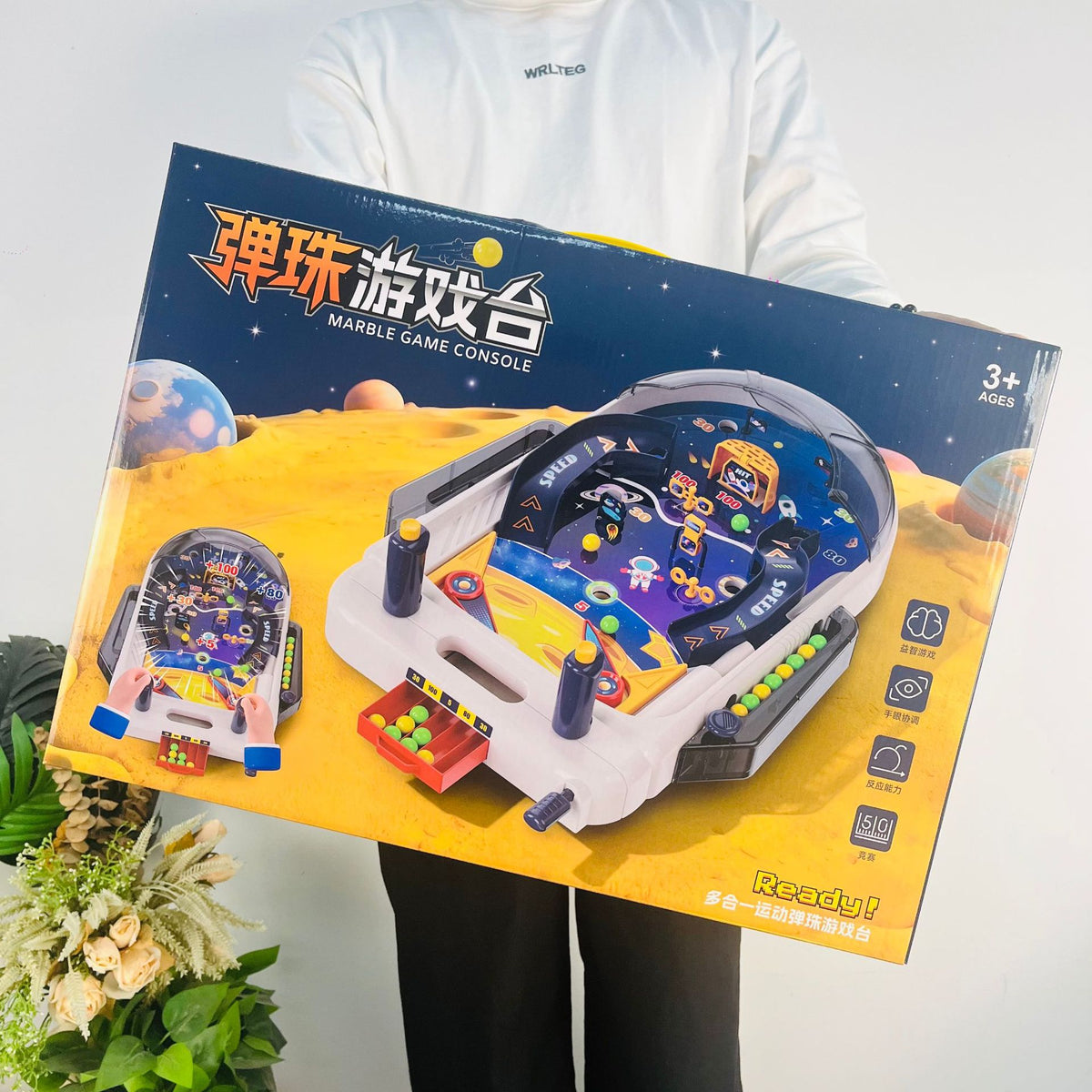 Kids Educational All-in-One Marble Tabletop Game Set Brain Training Parent-Child Interactive Indoor Toy Gift