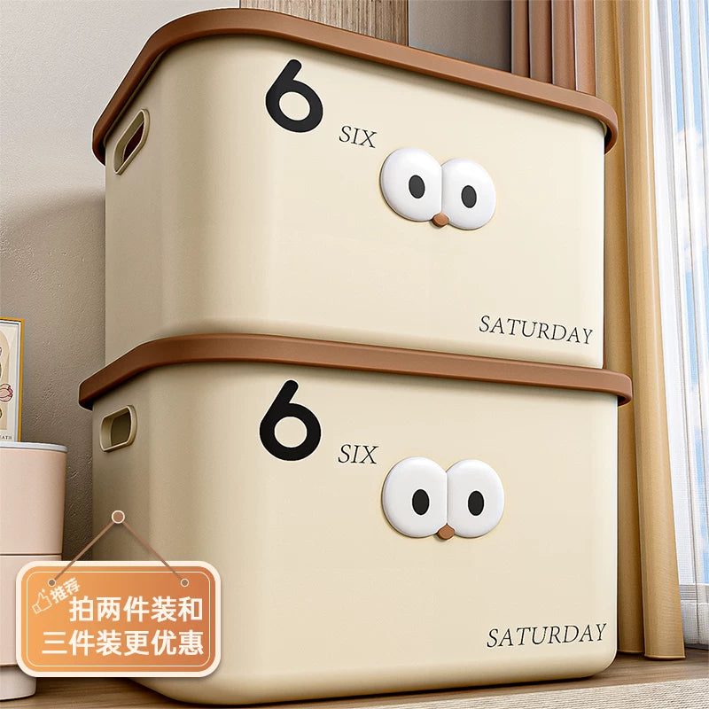 Cute Cartoon Storage Box with Lid for Snacks, Toys, and Home Organization