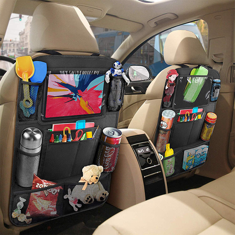 Car Backseat Organizer with Kick Mat, Large Capacity Oxford Cloth Storage Bag for Auto Seat Back