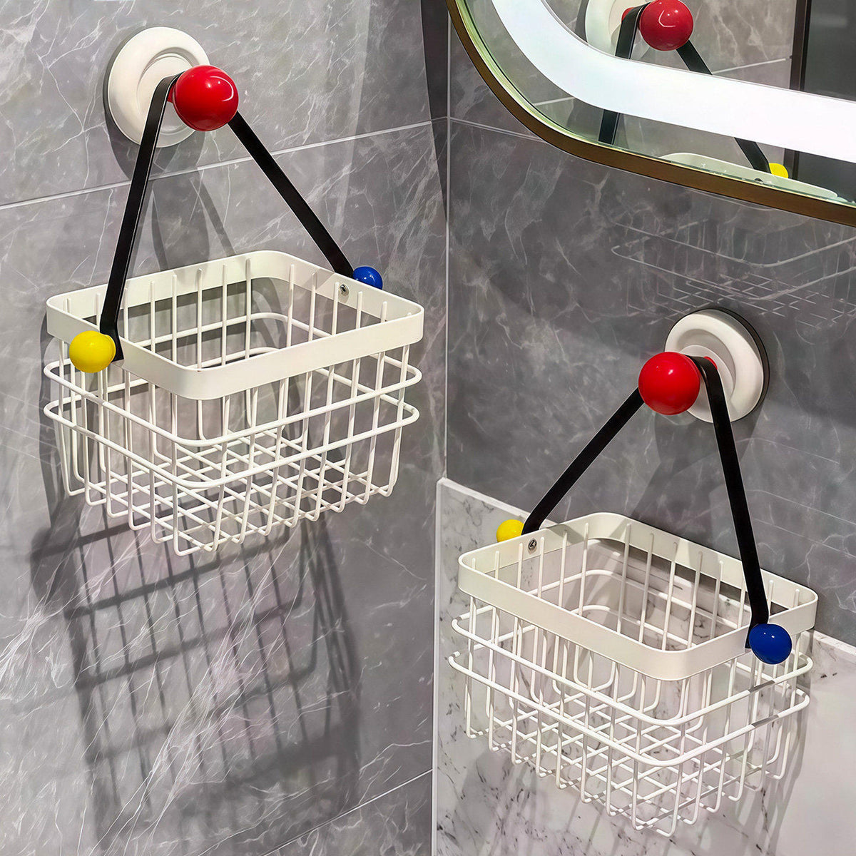 Dopamine Iron Mesh Storage Basket for Bathroom Vanity Skincare and Cosmetics