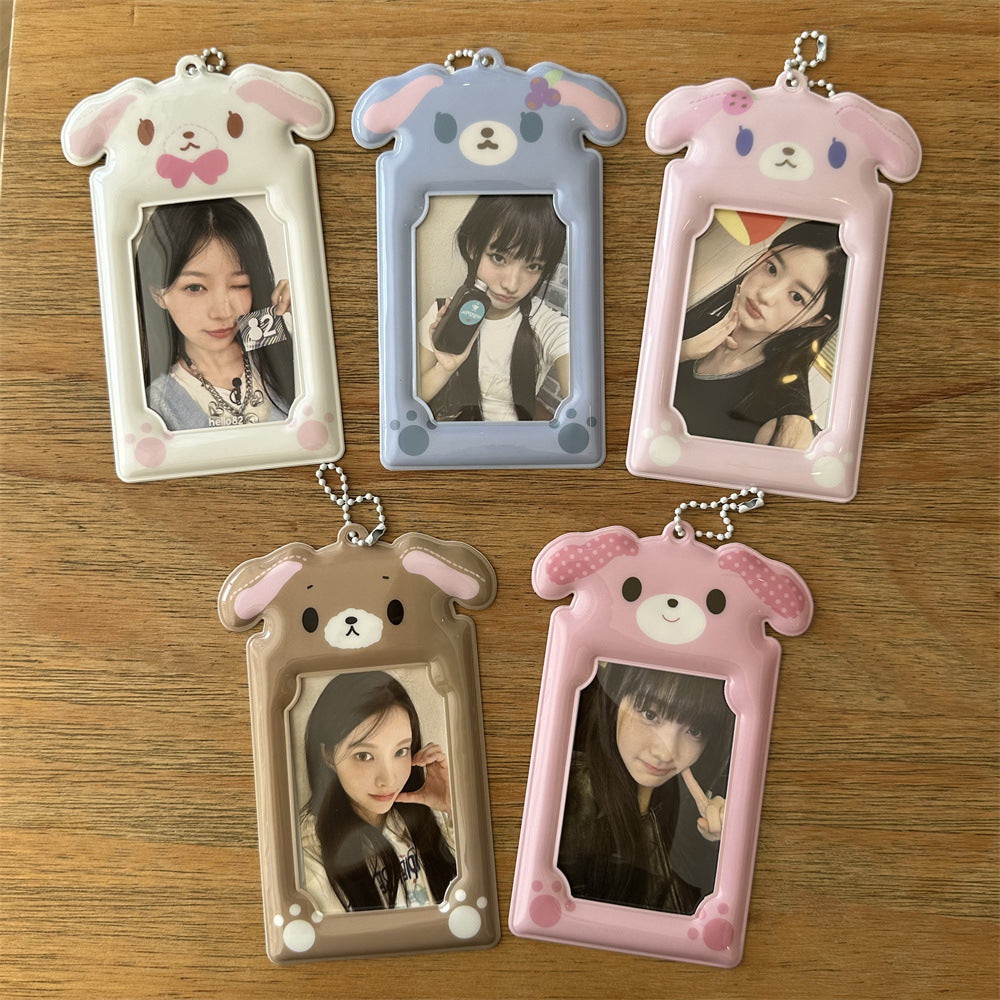 Cute Dessert Rabbit 3-inch Thickened Card Holder for ID, Photos, and Collectibles