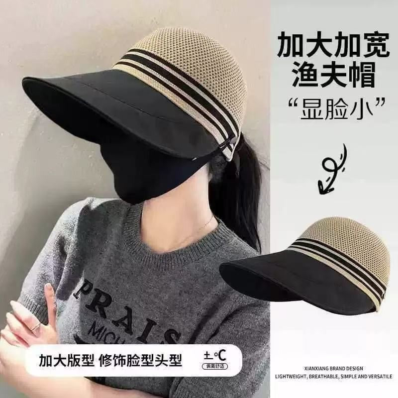 Extra-Long Brim Sun Visor for Outdoor Travel - UV Protection Sun Hat for Large Head Sizes
