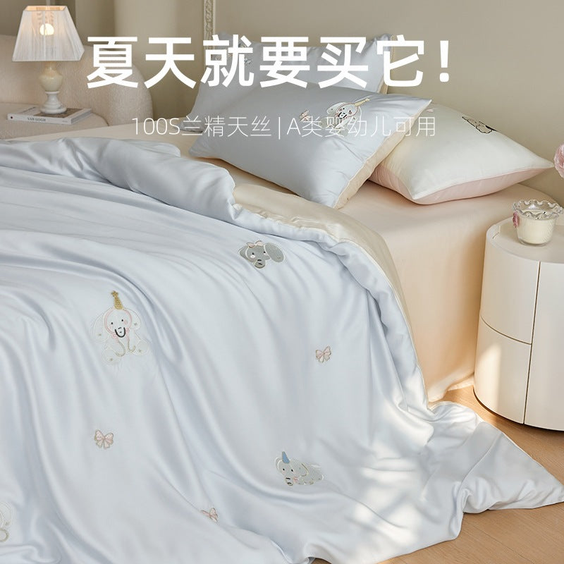 Cartoon Tencel Lyocell Bedding Set, Silky Cool Touch, Summer Duvet Cover & Sheet Set