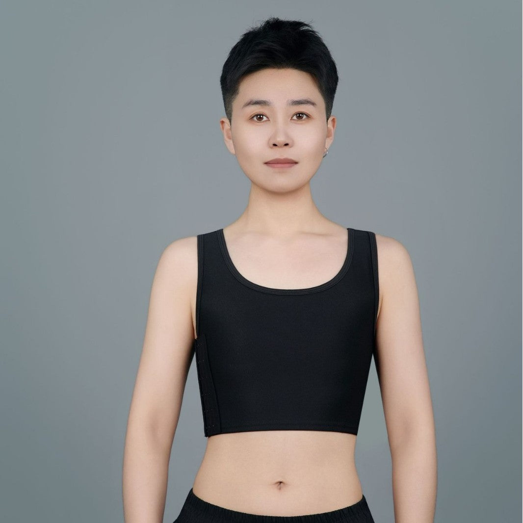 Breathable Chest Binder for Large Busts, Short-Style Sports Bra for Cosplay and Compression