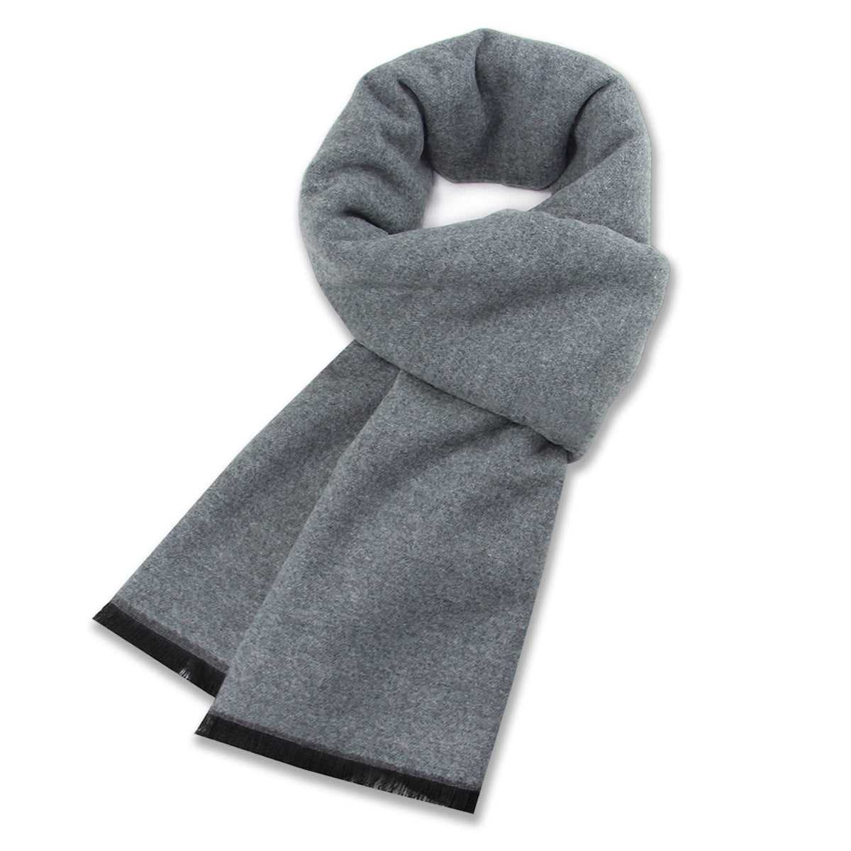 Solid Color Wool Scarf for Men and Women, Warm Winter Shawl